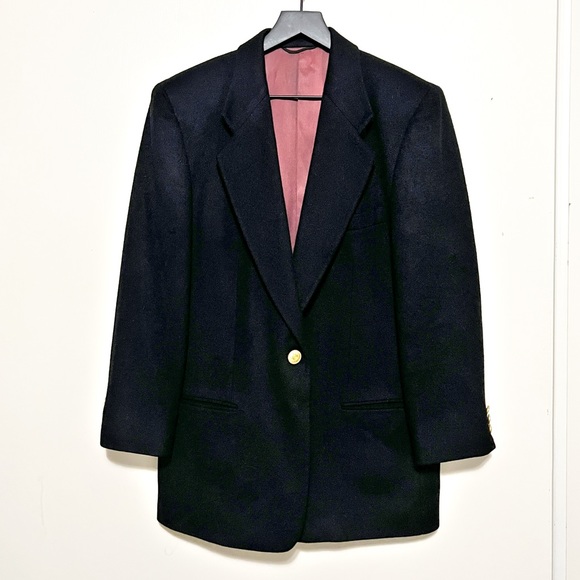 Vintage Jackets & Blazers - Vintage Camel Hair Black Blazer M